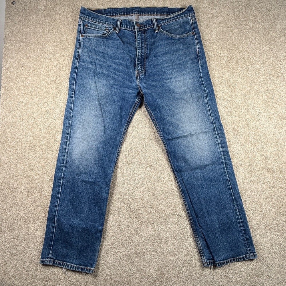 Levis 505 Regular Fit Mens Jeans 38x 29 Medium Wash Blue Straight Leg‎ Denim